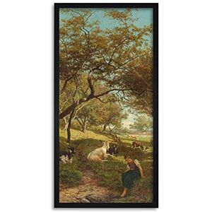 Artery8 Bilders The Goatherdess Farm Goat Painting Framed Wall Art Print Long 25X12 Inch Artery8 Bilders The Goatherdess Farm Goat Painting Framed Wall Art Print Long 25X12 Inch