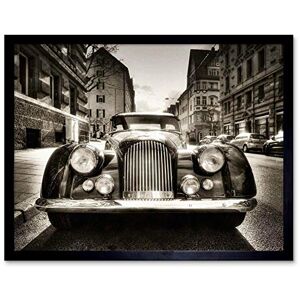Wee Blue Coo Morgan Oldtimer Vintage Car Black White Art Print Framed Poster Wall Decor 12X16 Inch Wee Blue Coo Morgan Oldtimer Vintage Car Black White Art Print Framed Poster Wall Decor 12X16 Inch