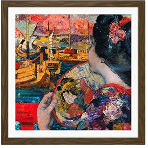 Artery8 Hornel The Balcony Yokohama 1894 Painting Square Wooden Framed Wall Art Print Picture 16X16 Inch Artery8 Hornel The Balcony Yokohama 1894 Painting Square Wooden Framed Wall Art Print Picture 16X16 Inch