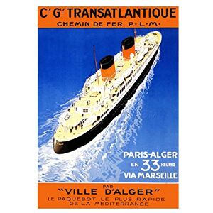 Wee Blue Coo Travel Transatlantic Packet Ship Paris Marseille France Wall Art Print Wee Blue Coo Travel Transatlantic Packet Ship Paris Marseille France Wall Art Print