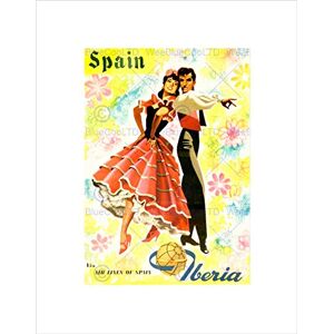 Wee Blue Coo Travel Spain Flamenco Dance Dress Airline Flowers Wall Art Print Wee Blue Coo Travel Spain Flamenco Dance Dress Airline Flowers Wall Art Print