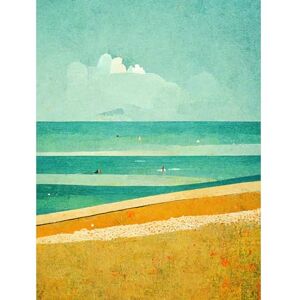 Doppelganger33 LTD Calm Sandy Beach Summer Scene In Ochre And Teal Minimalist Large Wall Art Poster Print Thick Paper 18X24 Inch Doppelganger33 LTD Calm Sandy Beach Summer Scene In Ochre And Teal Minimalist Large Wall Art Poster Print Thick Paper 18X24 Inch