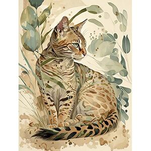 Artery8 Spotted Fur Coat Bengal Cat in Nature Pastel Watercolour Illustration Large Wall Art Poster Print Thick Paper 18X24 Inch Artery8 Spotted Fur Coat Bengal Cat in Nature Pastel Watercolour Illustration Large Wall Art Poster Print Thick Paper 18X24 Inch