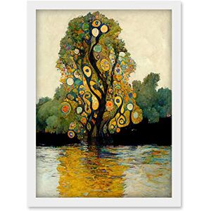 Artery8 - Klimt Style Tree River Bank Scene - A4 - Art Print Artery8 - Klimt Style Tree River Bank Scene - A4 - Art Print