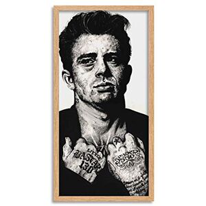 Wee Blue Coo James Dean Tattoo Wayne Maguire Inked Ikons Long Panel Framed Wall Art Print Wee Blue Coo James Dean Tattoo Wayne Maguire Inked Ikons Long Panel Framed Wall Art Print