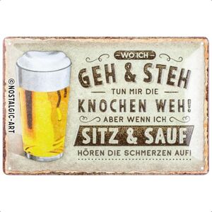 Nostalgic-Art Retro Tin Sign, 20 x 30 cm, Wo ich geh und steh Gift Idea for Beer Fans, Made of Metal, Vintage Design with Saying Nostalgic-Art Retro Tin Sign, 20 x 30 cm, Wo ich geh und steh Gift Idea for Beer Fans, Made of Metal, Vintage Design with Saying