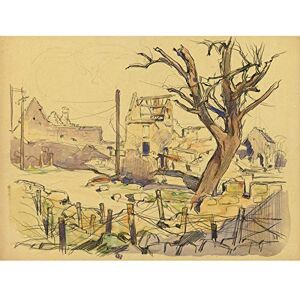 Fine Art Prints Cheffer Devastated Village France WWI War Painting Extra Large Art Print Wall Mural Poster Premium XL Fine Art Prints Cheffer Devastated Village France WWI War Painting Extra Large Art Print Wall Mural Poster Premium XL