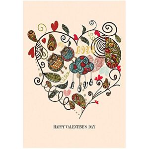 Wee Blue Coo Painting Valentine Love Heart Owls Leaves Romantic Wall Art Print Wee Blue Coo Painting Valentine Love Heart Owls Leaves Romantic Wall Art Print