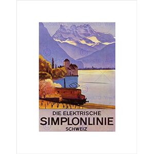 Wee Blue Coo TRAVEL SWISS SIMPLON TRAIN RAIL ELECTRIC LAKE MOUNTAIN FRAMED PRINT B12X10338 Wee Blue Coo TRAVEL SWISS SIMPLON TRAIN RAIL ELECTRIC LAKE MOUNTAIN FRAMED PRINT B12X10338