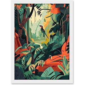 Artery8 Amazon Rainforest Diverse Flora and Tropical Birds Artwork Framed A3 Wall Art Print Artery8 Amazon Rainforest Diverse Flora and Tropical Birds Artwork Framed A3 Wall Art Print