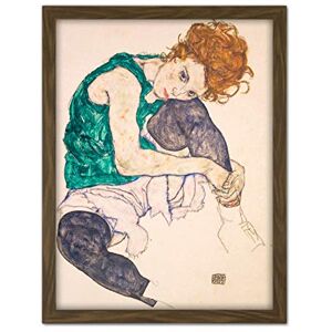 Wee Blue Coo Schiele Seated Woman Legs Drawn Up Adele Herms Artwork Framed Wall Art Print 18X24 Inch Wee Blue Coo Schiele Seated Woman Legs Drawn Up Adele Herms Artwork Framed Wall Art Print 18X24 Inch
