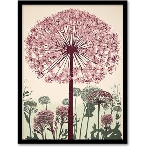 Artery8 Allium Flower Blooms Linocut Painting Pink Green Wildflower Spring Field Nature Colourful Bright Floral Modern Artwork Artwork Framed Wall Art Print A4 Artery8 Allium Flower Blooms Linocut Painting Pink Green Wildflower Spring Field Nature Colourful Bright Floral Modern Artwork Artwork Framed Wall Art Print A4
