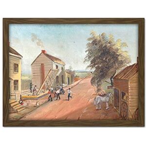 Artery8 Chappel New York House Raising 1870 Manhattan Painting Artwork Framed Wall Art Print 18X24 Inch Artery8 Chappel New York House Raising 1870 Manhattan Painting Artwork Framed Wall Art Print 18X24 Inch