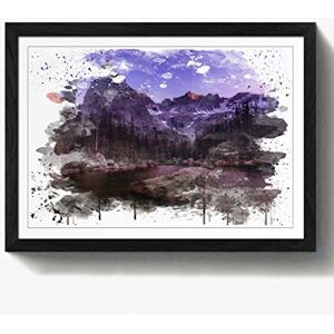 Arty Pie Framed Print Black A2 (24.5x18 Inch) Landscape Eagle Peak Mountain Forest & Lake V3, Wood, Multi-Colour, 60 x 42 x 2 cm Arty Pie Framed Print Black A2 (24.5x18 Inch) Landscape Eagle Peak Mountain Forest & Lake V3, Wood, Multi-Colour, 60 x 42 x 2 cm