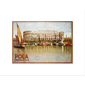 Wee Blue Coo Travel Pula Amphitheatre Croatia Venice Italy Vintage Advert Art Wall Art Print Wee Blue Coo Travel Pula Amphitheatre Croatia Venice Italy Vintage Advert Art Wall Art Print