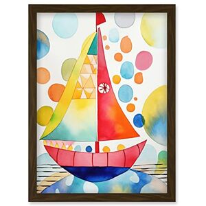 Artery8 - Sailboat At Sunset - Brown - A4 - Wall Art Artery8 - Sailboat At Sunset - Brown - A4 - Wall Art
