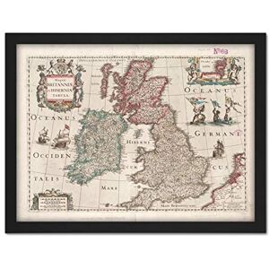 Fine Art Prints Hondius 1617 Map Great Britain Ireland Latin Language Artwork Framed Wall Art Print 18X24 Inch Fine Art Prints Hondius 1617 Map Great Britain Ireland Latin Language Artwork Framed Wall Art Print 18X24 Inch