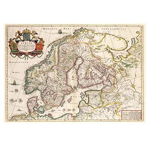 Wee Blue Coo Map Antique Scandinavia Norway Sweden Finland Picture Wall Art Print Wee Blue Coo Map Antique Scandinavia Norway Sweden Finland Picture Wall Art Print