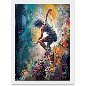 Artery8 Rock Climber Multicoloured Mountain Cliff Descent Artwork Framed Wall Art Print A4 Artery8 Rock Climber Multicoloured Mountain Cliff Descent Artwork Framed Wall Art Print A4