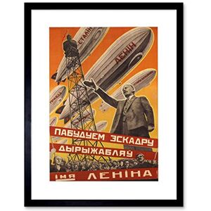 Wee Blue Coo Political Military Airship Lenin Soviet Union Picture Framed Wall Art Print Wee Blue Coo Political Military Airship Lenin Soviet Union Picture Framed Wall Art Print