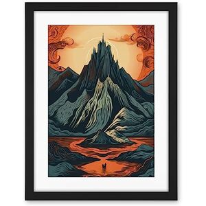 Artery8 Erebor The Lonely Mountain Landscape Illustration Artwork Framed Wall Art Print 18X24 Inch Artery8 Erebor The Lonely Mountain Landscape Illustration Artwork Framed Wall Art Print 18X24 Inch