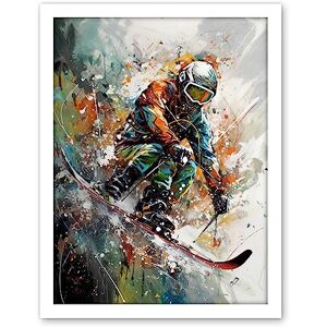 Artery8 Skier Skiing Winter Sport Paint Splat Painting Artwork Framed Wall Art Print 18X24 Inch Artery8 Skier Skiing Winter Sport Paint Splat Painting Artwork Framed Wall Art Print 18X24 Inch