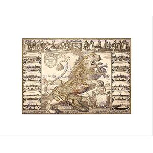 Wee Blue Coo Map Antique Lion Netherlands Leo Visscher Wall Art Print Wee Blue Coo Map Antique Lion Netherlands Leo Visscher Wall Art Print