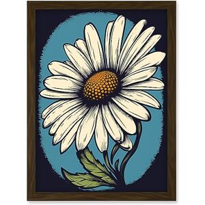 Artery8 A Single Daisy Flower Bloom Bold Rockabilly Americana 50s Artwork Framed Wall Art Print A4 Artery8 A Single Daisy Flower Bloom Bold Rockabilly Americana 50s Artwork Framed Wall Art Print A4