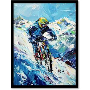 Artery8 Snow Mountain Biker Snowbike Race Sport Painting Living Room Artwork Framed Wall Art Print 18X24 Inch Artery8 Snow Mountain Biker Snowbike Race Sport Painting Living Room Artwork Framed Wall Art Print 18X24 Inch