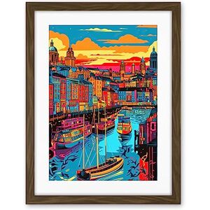 Artery8 Vibrant Liverpool City Waterfront Sunset Cityscape Artwork Framed Wall Art Print 18X24 Inch Artery8 Vibrant Liverpool City Waterfront Sunset Cityscape Artwork Framed Wall Art Print 18X24 Inch