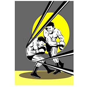 Wee Blue Coo Painting Illustration Sport Boxing Punch Ropes Fight Hook Wall Art Print Wee Blue Coo Painting Illustration Sport Boxing Punch Ropes Fight Hook Wall Art Print