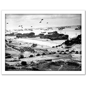 Fine Art Prints WWII War US Landing Ships Omaha Beach D-Day 1944 Photo Artwork Framed Wall Art Print 18X24 Inch Fine Art Prints WWII War US Landing Ships Omaha Beach D-Day 1944 Photo Artwork Framed Wall Art Print 18X24 Inch