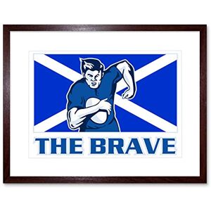 Wee Blue Coo Painting Sport Scotland Rugby Football Flag Brave Picture Framed Wall Art Print Wee Blue Coo Painting Sport Scotland Rugby Football Flag Brave Picture Framed Wall Art Print