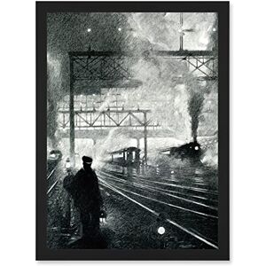 Artery8 - Travel Railway Tracks 1912 Steam Train - Framed Wall Art Artery8 - Travel Railway Tracks 1912 Steam Train - Framed Wall Art