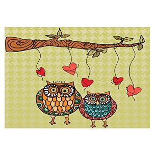 Wee Blue Coo Painting Owl Love Illustration Bird Valentine Wall Art Print Wee Blue Coo Painting Owl Love Illustration Bird Valentine Wall Art Print