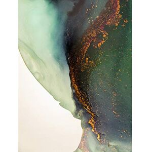 Wee Blue Coo Abstract Paint With Gold Green Art Print Canvas Premium Wall Decor Poster Wee Blue Coo Abstract Paint With Gold Green Art Print Canvas Premium Wall Decor Poster