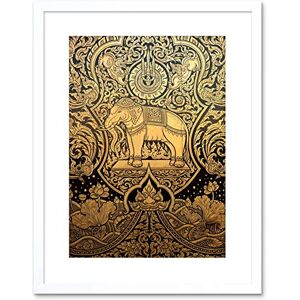 Wee Blue Coo Painting Ornate Eastern Indian Elephant Pattern Framed Wall Art Print Wee Blue Coo Painting Ornate Eastern Indian Elephant Pattern Framed Wall Art Print