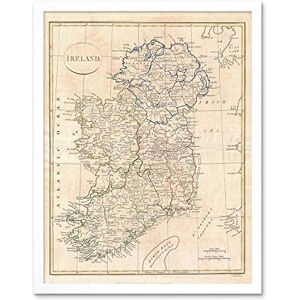 Wee Blue Coo 1799 Clement Cruttwell Map Ireland Vintage Art Print Framed Poster Wall Decor 12X16 Inch Wee Blue Coo 1799 Clement Cruttwell Map Ireland Vintage Art Print Framed Poster Wall Decor 12X16 Inch