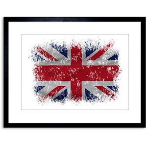 Wee Blue Coo FLAG UNION JACK UNITED KINGDOM BRITAIN STRESSED FRAMED PRINT F97X2867 Wee Blue Coo FLAG UNION JACK UNITED KINGDOM BRITAIN STRESSED FRAMED PRINT F97X2867