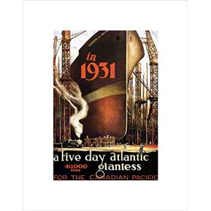 Wee Blue Coo TRAVEL SHIP ATLANTIC GIANTESS CANADA VINTAGE ADVERT FRAMED ART PRINT B12X1730 Wee Blue Coo TRAVEL SHIP ATLANTIC GIANTESS CANADA VINTAGE ADVERT FRAMED ART PRINT B12X1730