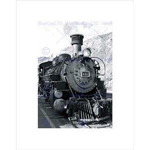 Wee Blue Coo Black White Train Steam Engine Front Wall Art Print Wee Blue Coo Black White Train Steam Engine Front Wall Art Print