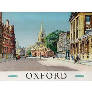 Wee Blue Coo Travel Oxford England British Railways Street Cathedral Art Print Poster Wall Decor 12X16 Inch Wee Blue Coo Travel Oxford England British Railways Street Cathedral Art Print Poster Wall Decor 12X16 Inch