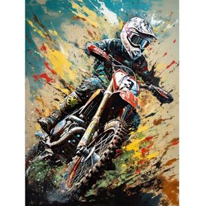 Artery8 Motocross Race Sport Driver Action Shot Painting Extra Large XL Wall Art Poster Print Artery8 Motocross Race Sport Driver Action Shot Painting Extra Large XL Wall Art Poster Print