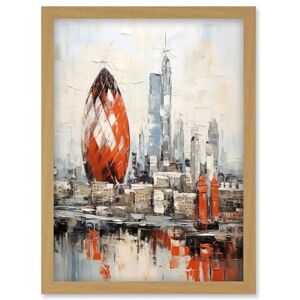 Artery8 London Skyline Abstract Oil Painting Thick Paint Red Gherkin Building River Thames England City Artwork Framed Wall Art Print A4 Artery8 London Skyline Abstract Oil Painting Thick Paint Red Gherkin Building River Thames England City Artwork Framed Wall Art Print A4