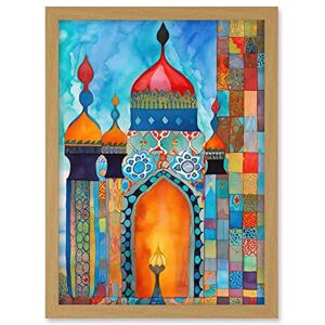 Artery8 Abstract Islamic Mosque Entrance Prayer Folk Art Artwork Framed A3 Wall Art Print Artery8 Abstract Islamic Mosque Entrance Prayer Folk Art Artwork Framed A3 Wall Art Print