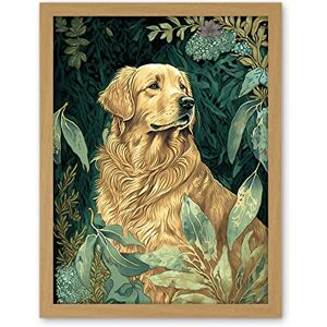 Artery8 Golden Retriever Dog in Nature Modern Watercolour Illustration Artwork Framed Wall Art Print 18X24 Inch Artery8 Golden Retriever Dog in Nature Modern Watercolour Illustration Artwork Framed Wall Art Print 18X24 Inch
