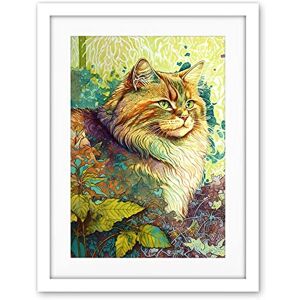 Artery8 Siberian Cat in Nature Vibrant Colourful Modern Portrait Illustration Artwork Framed Wall Art Print 18X24 Inch Artery8 Siberian Cat in Nature Vibrant Colourful Modern Portrait Illustration Artwork Framed Wall Art Print 18X24 Inch