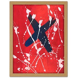Artery8 Hendo Tanuki Abstract Red Painting Cross Paint Splat D Artwork Framed Wall Art Print 18X24 Inch Artery8 Hendo Tanuki Abstract Red Painting Cross Paint Splat D Artwork Framed Wall Art Print 18X24 Inch