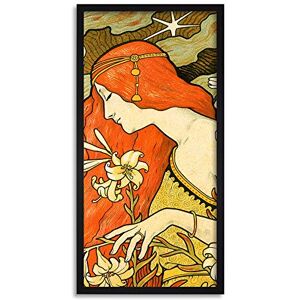 Wee Blue Coo Berthon L'Ermitage Art Nouveau Flower Woman Long Panel Framed Wall Art Print Wee Blue Coo Berthon L'Ermitage Art Nouveau Flower Woman Long Panel Framed Wall Art Print