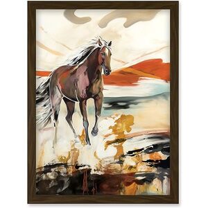 Artery8 Horse Galloping Across a Barren Desert Landscape Artwork Framed Wall Art Print A4 Artery8 Horse Galloping Across a Barren Desert Landscape Artwork Framed Wall Art Print A4